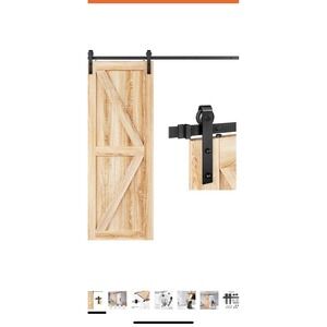 EaseLife Rustic Wood Barn Door Hardware Kit Sliding Track Set Black 5.3' Quiet‎